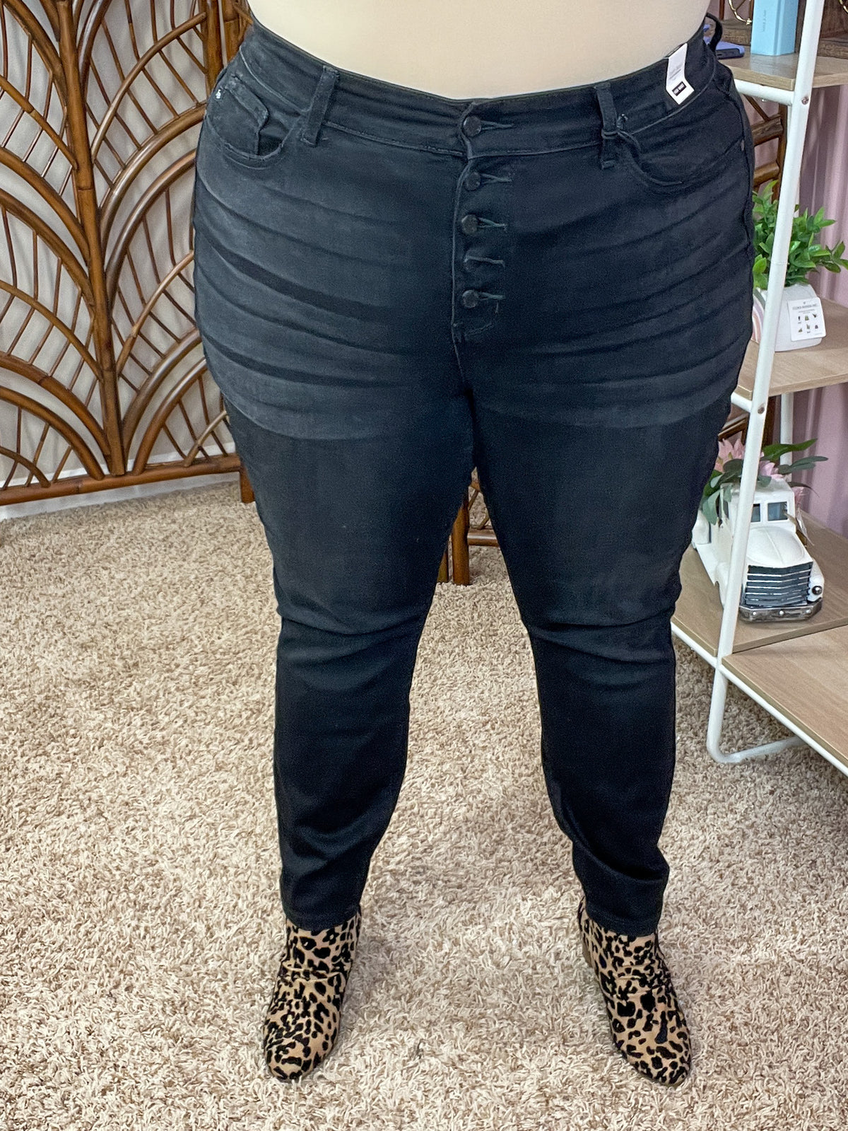 All Buttoned Up Jeans - Judy Blue - Grated Black