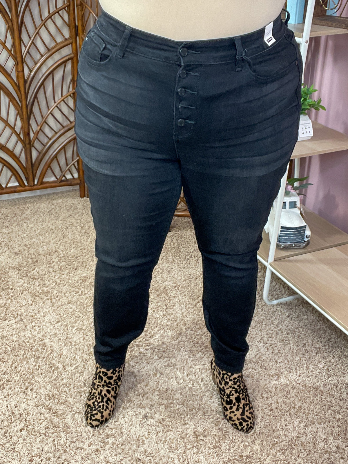 All Buttoned Up Jeans - Judy Blue - Grated Black