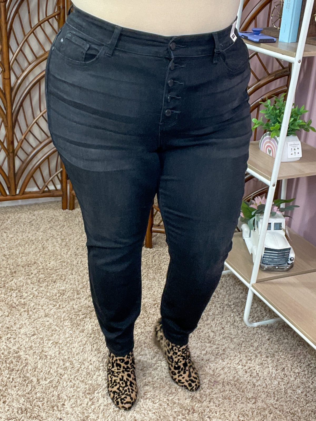 All Buttoned Up Jeans - Judy Blue - Grated Black