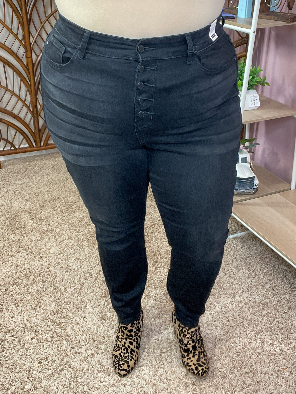 All Buttoned Up Jeans - Judy Blue - Grated Black