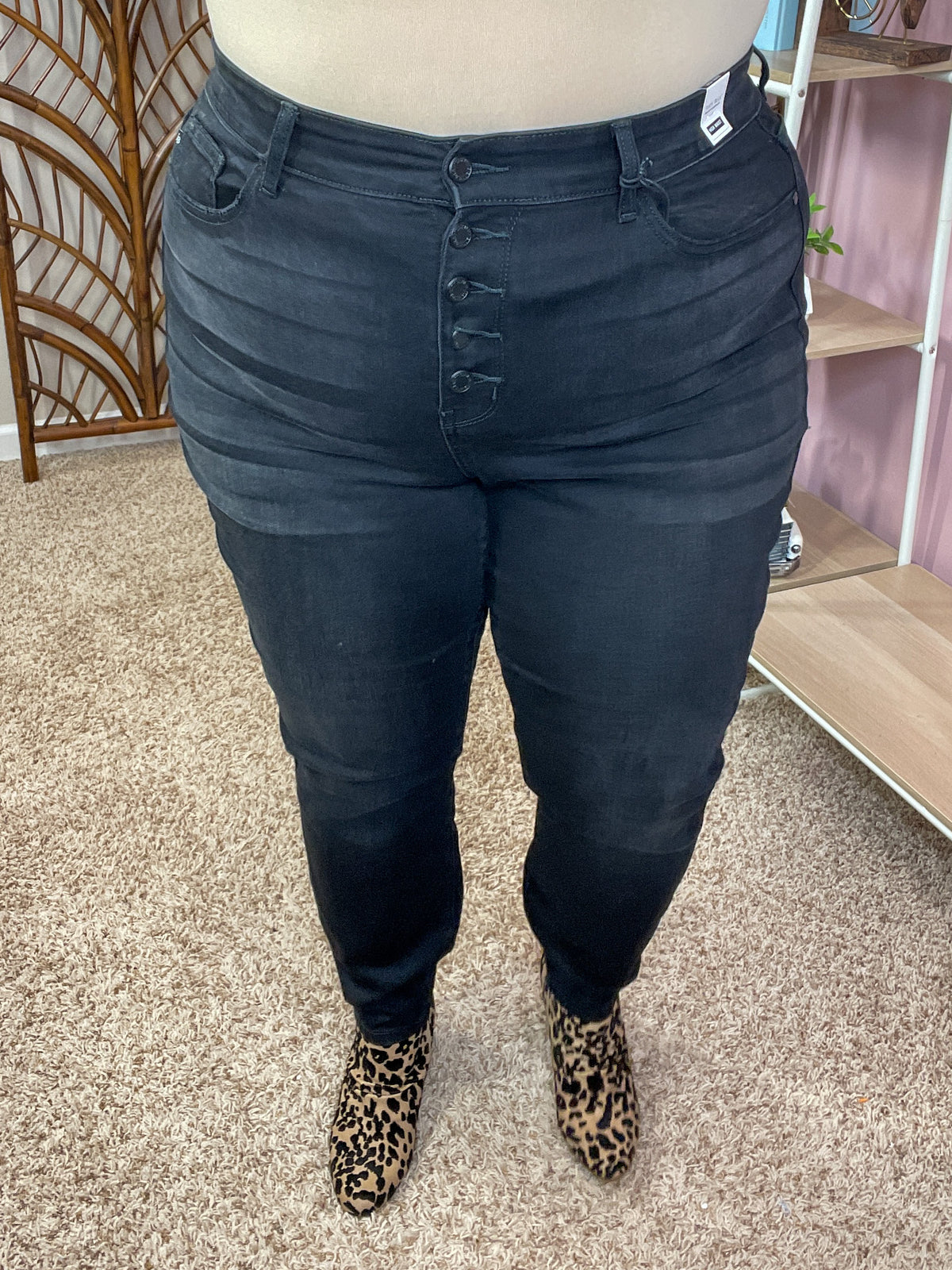 All Buttoned Up Jeans - Judy Blue - Grated Black