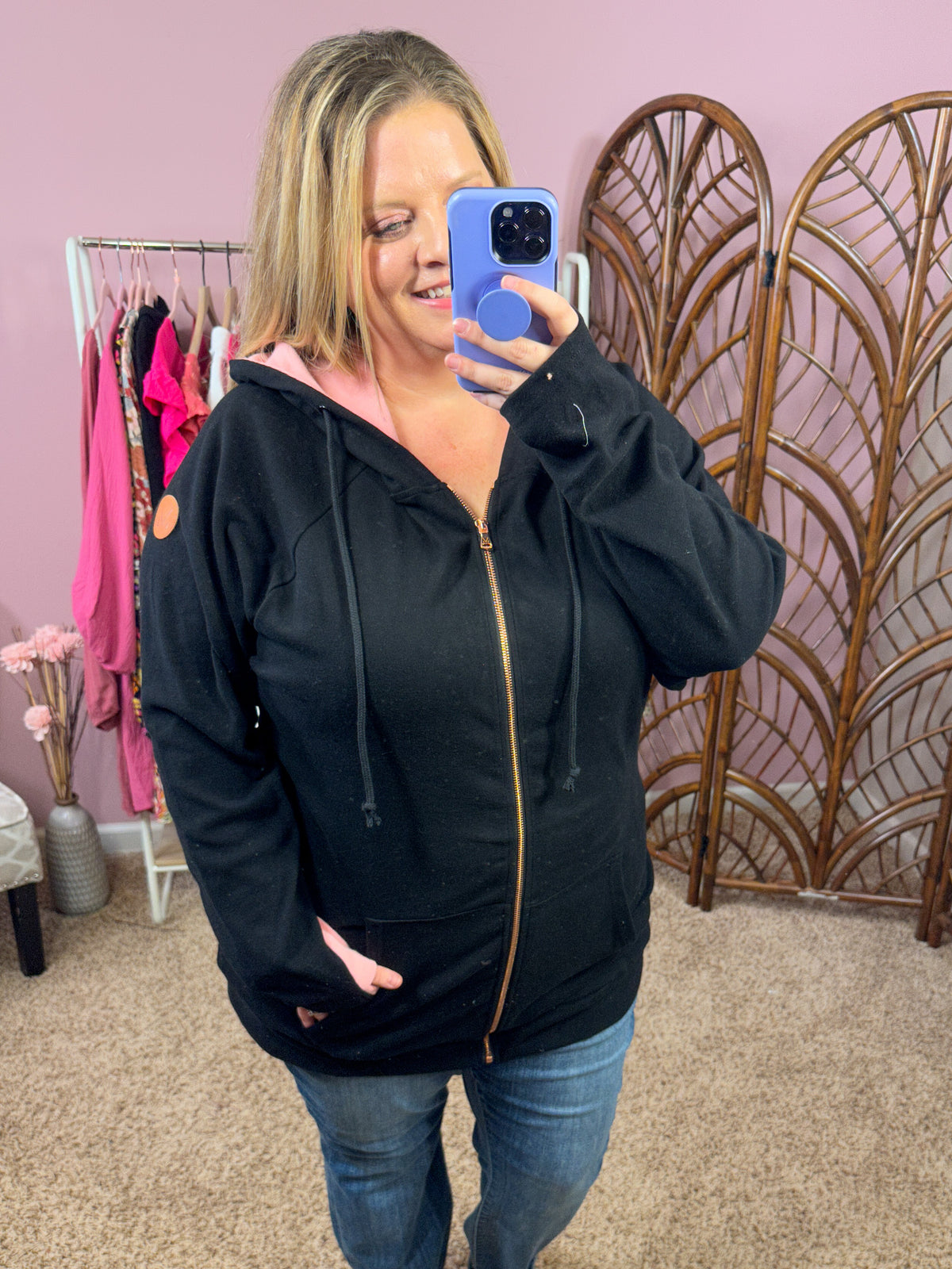 She is Extra Fullzip Hoodie - Rose Gold Accents
