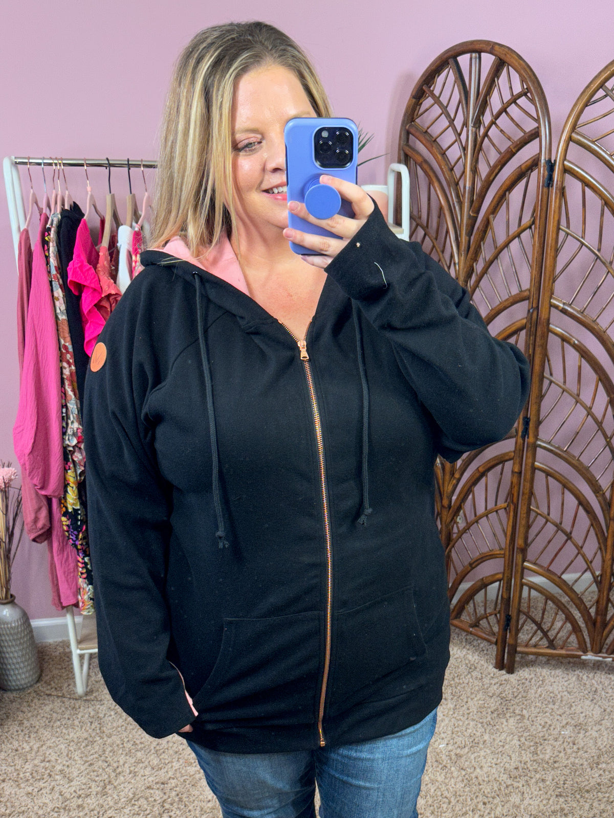 She is Extra Fullzip Hoodie - Rose Gold Accents