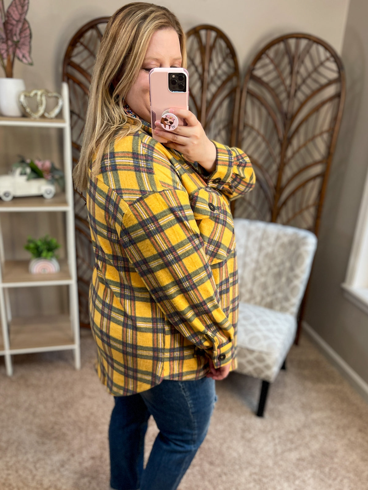 Genuine Embrace Flannel Shacket - Yellow Mix