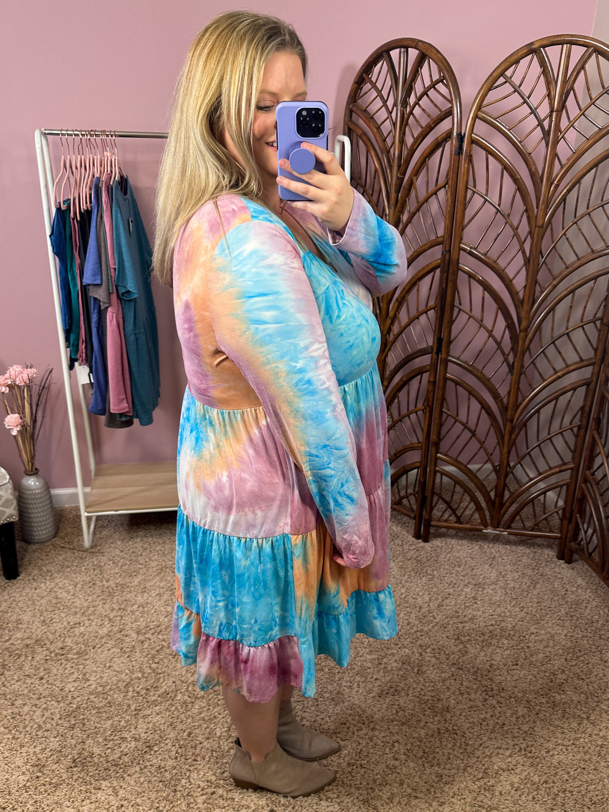 Colors of the Sky Tiered Dress - Tie Dye