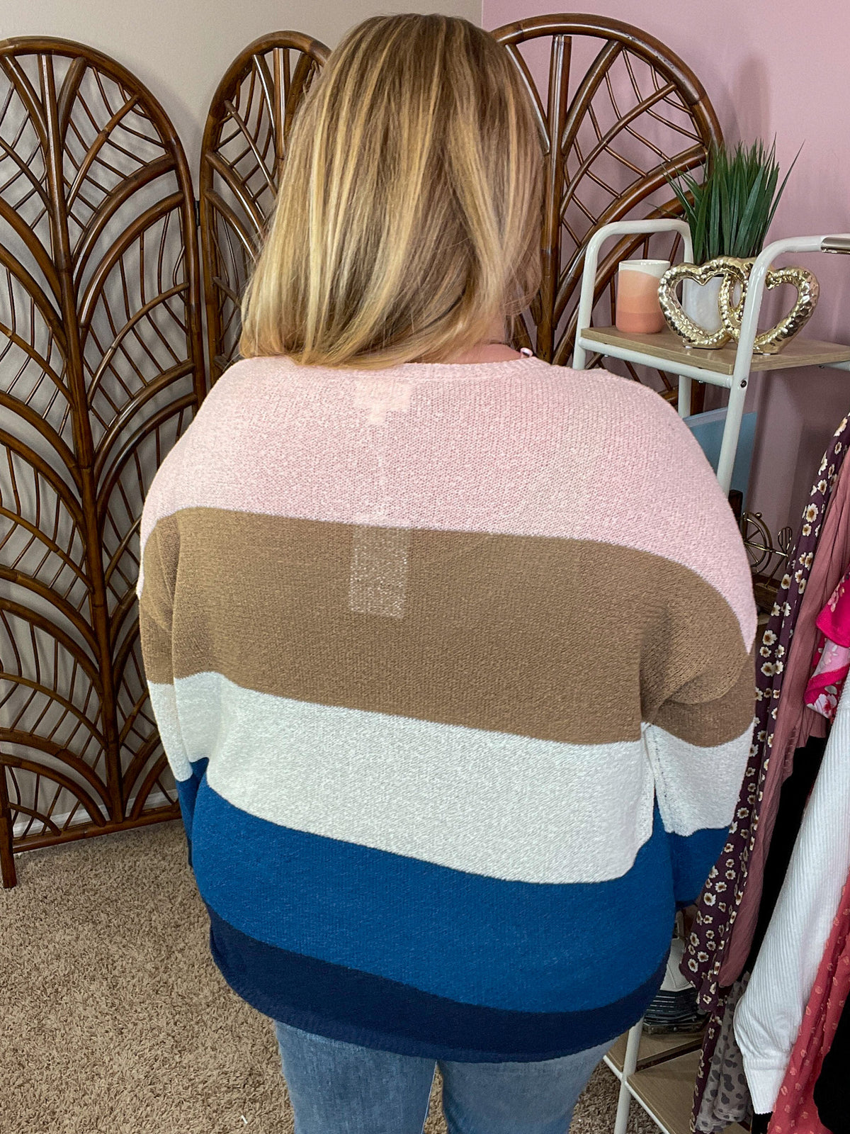 Here For All Colorblock Open Knit Top