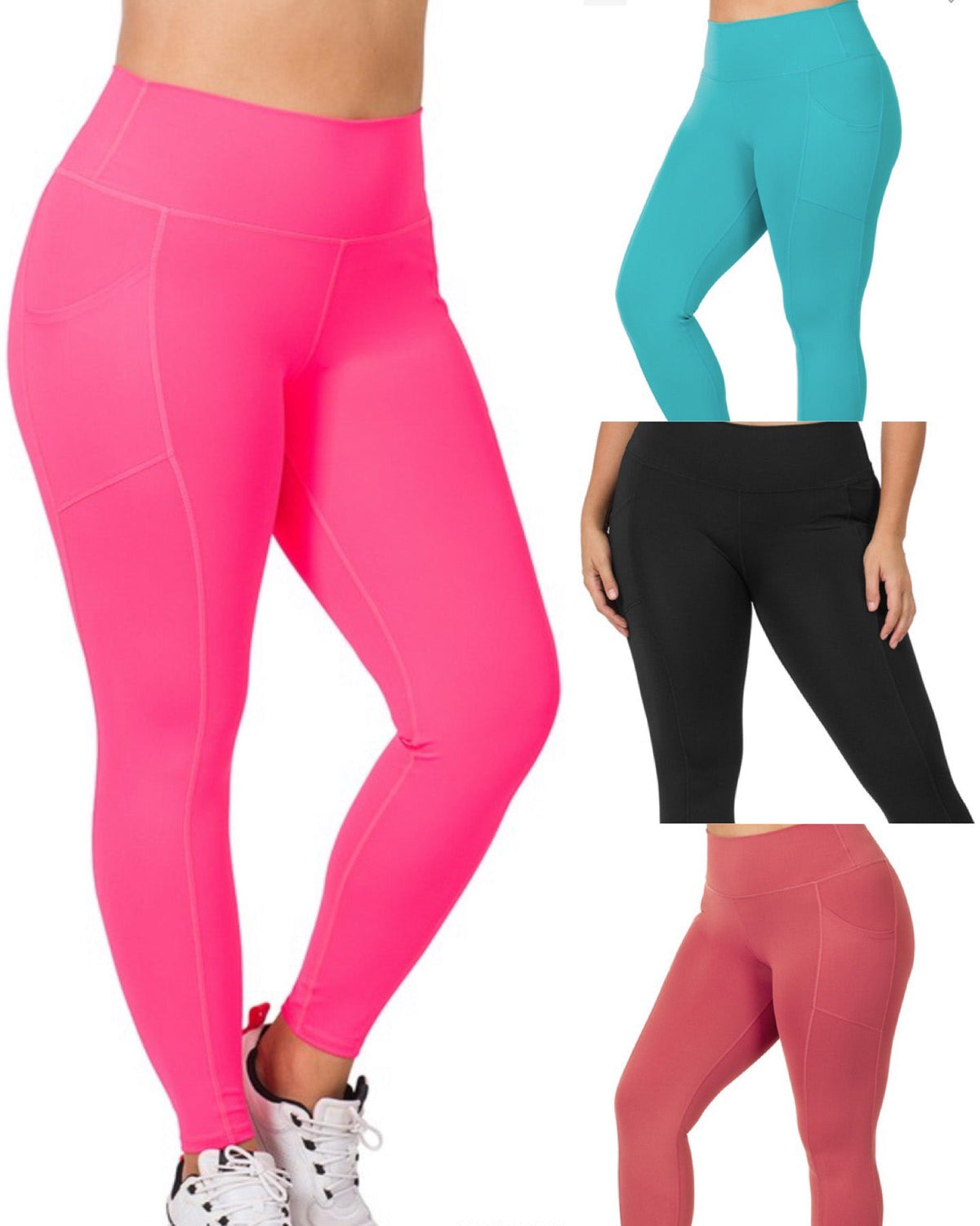 Running Errands Athletic Full Length Leggings w/Side Pockets - Multiple Colors!