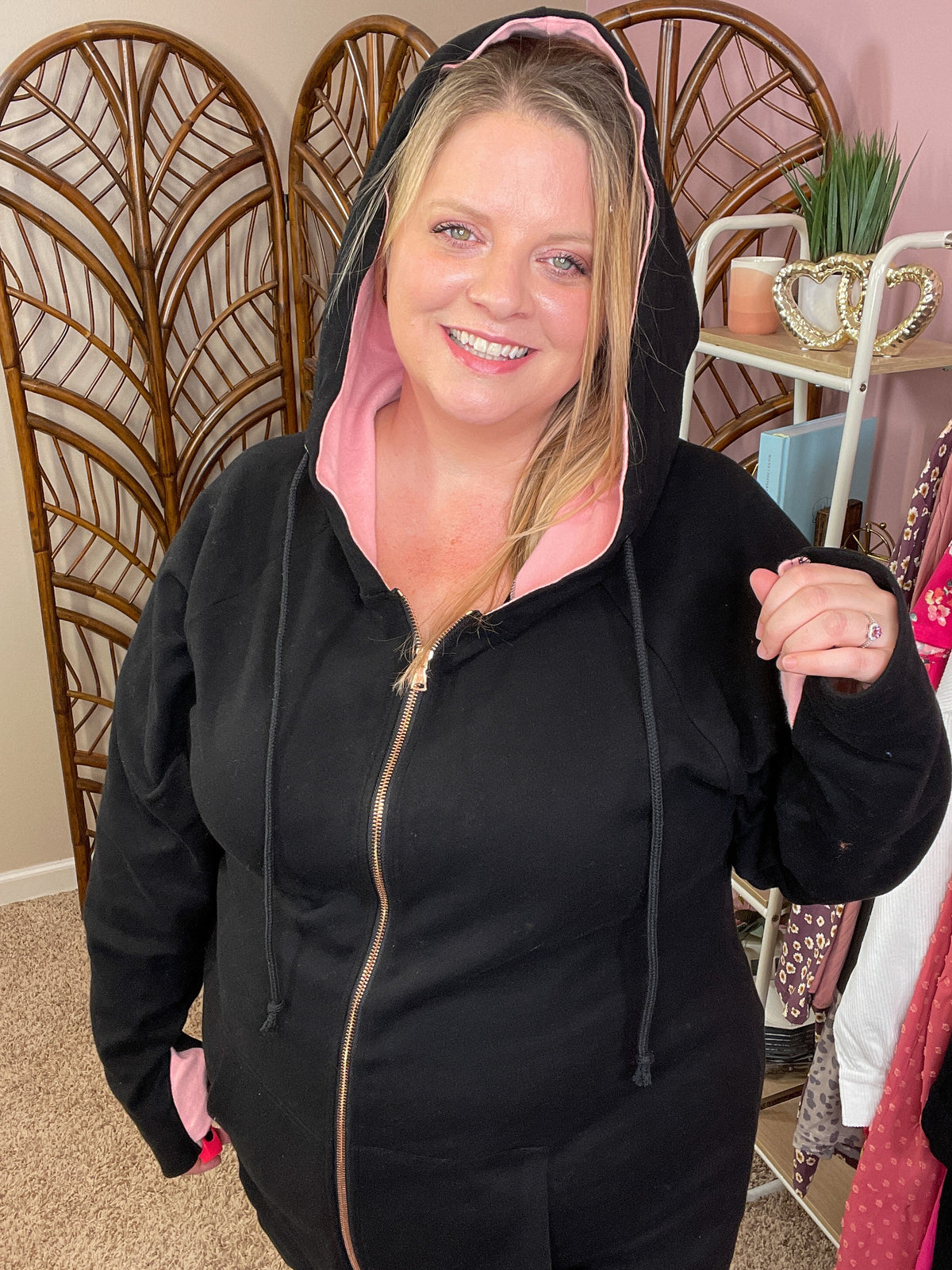 She is Extra Fullzip Hoodie - Rose Gold Accents