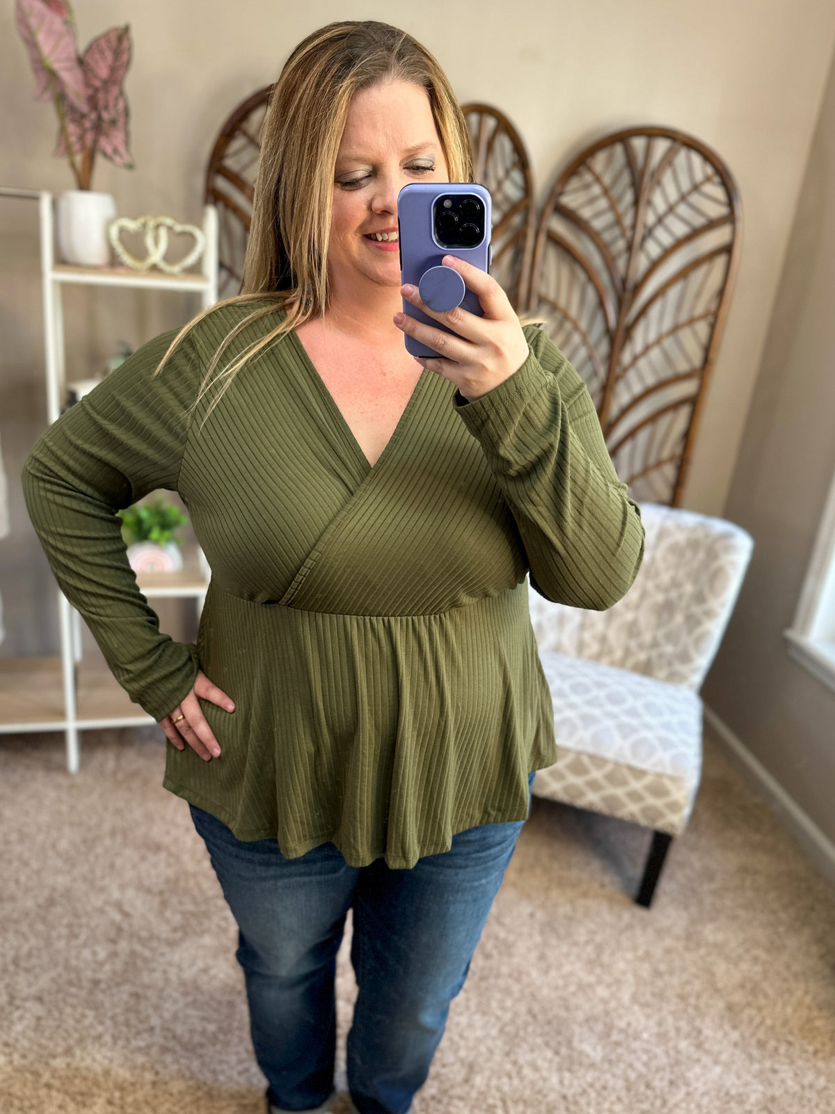 Crossing Corners Top - Olive