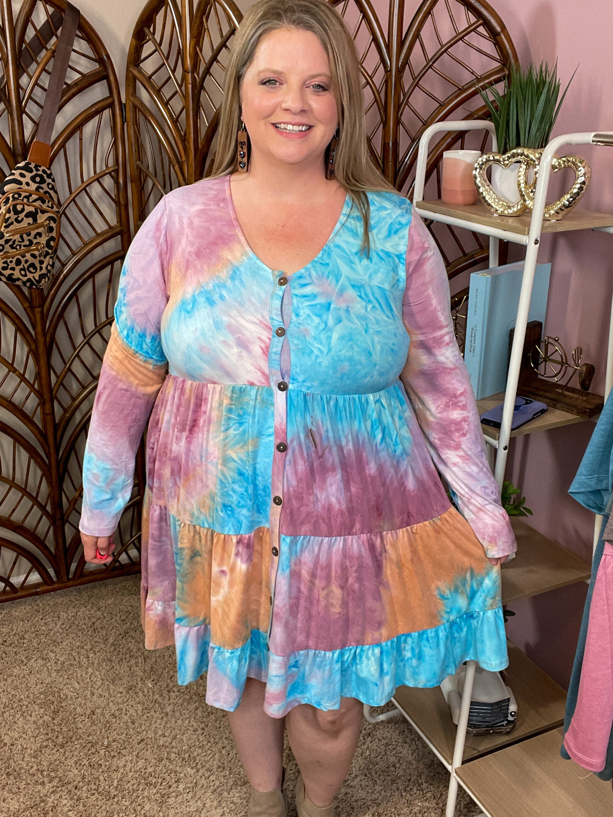 Colors of the Sky Tiered Dress - Tie Dye