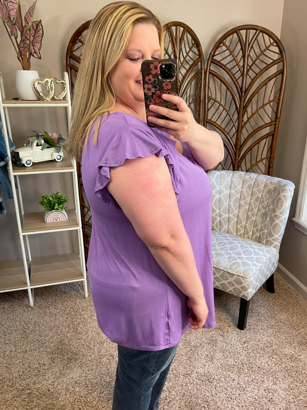 Casual Flirt Top - Lilac