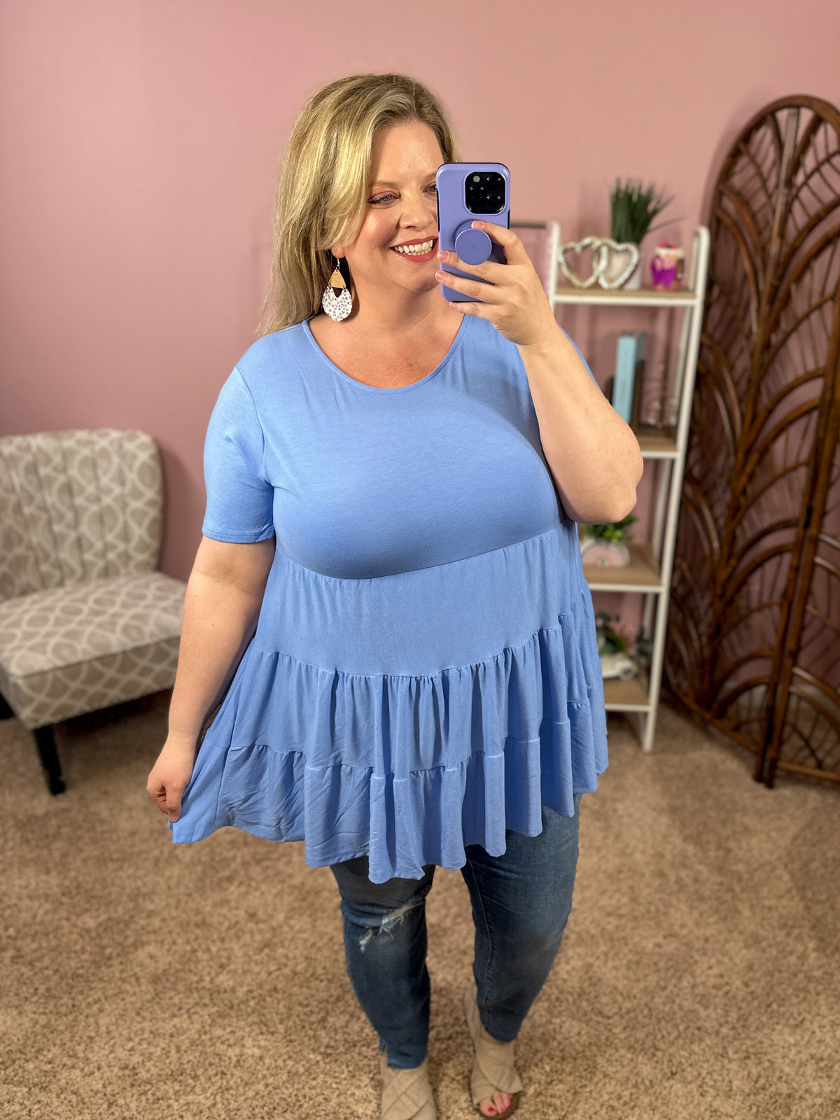 Summer Classics Tiered Top - Spring Blue