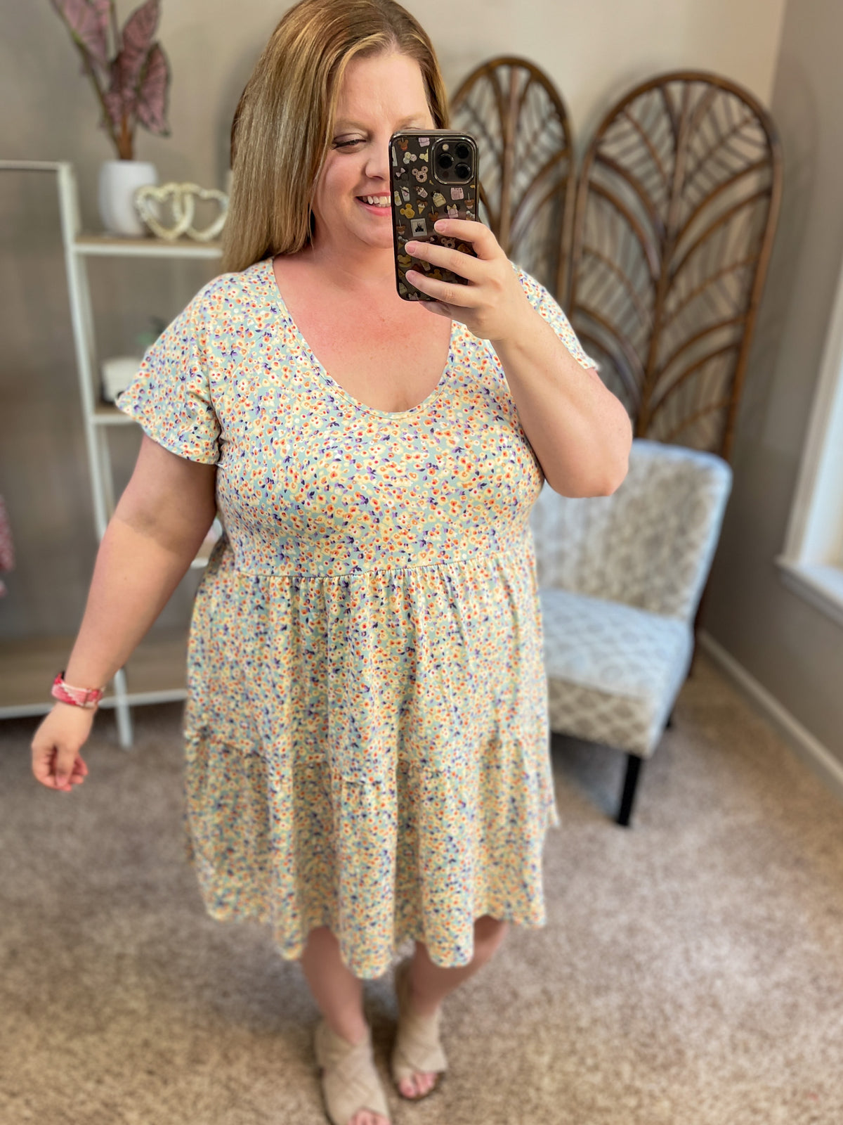 Up in the Air Tiered Dress - Sky
