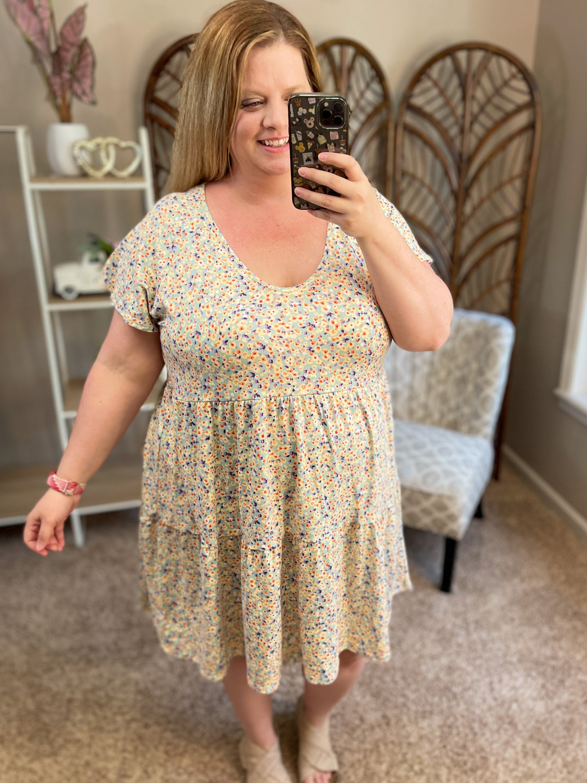 Up in the Air Tiered Dress - Sky