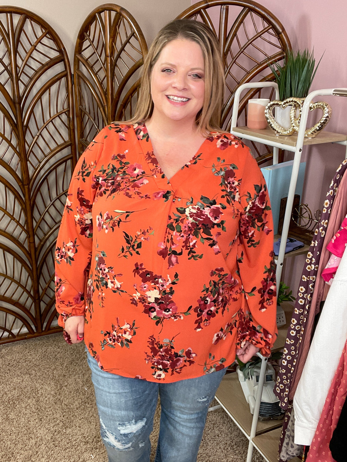 Travel the Distance Top - Coral Orange