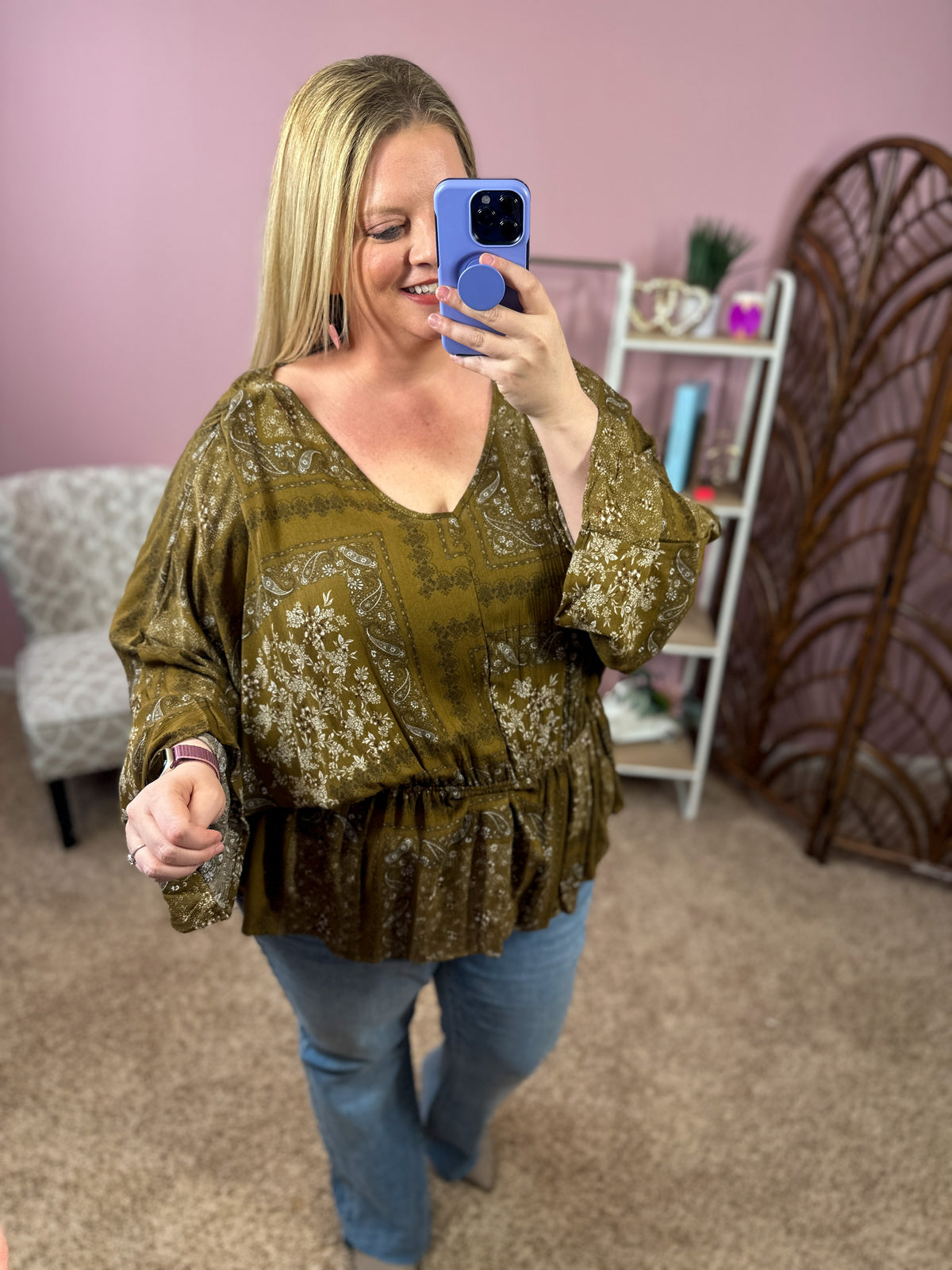 Winds of Change Dolman Top - Olive
