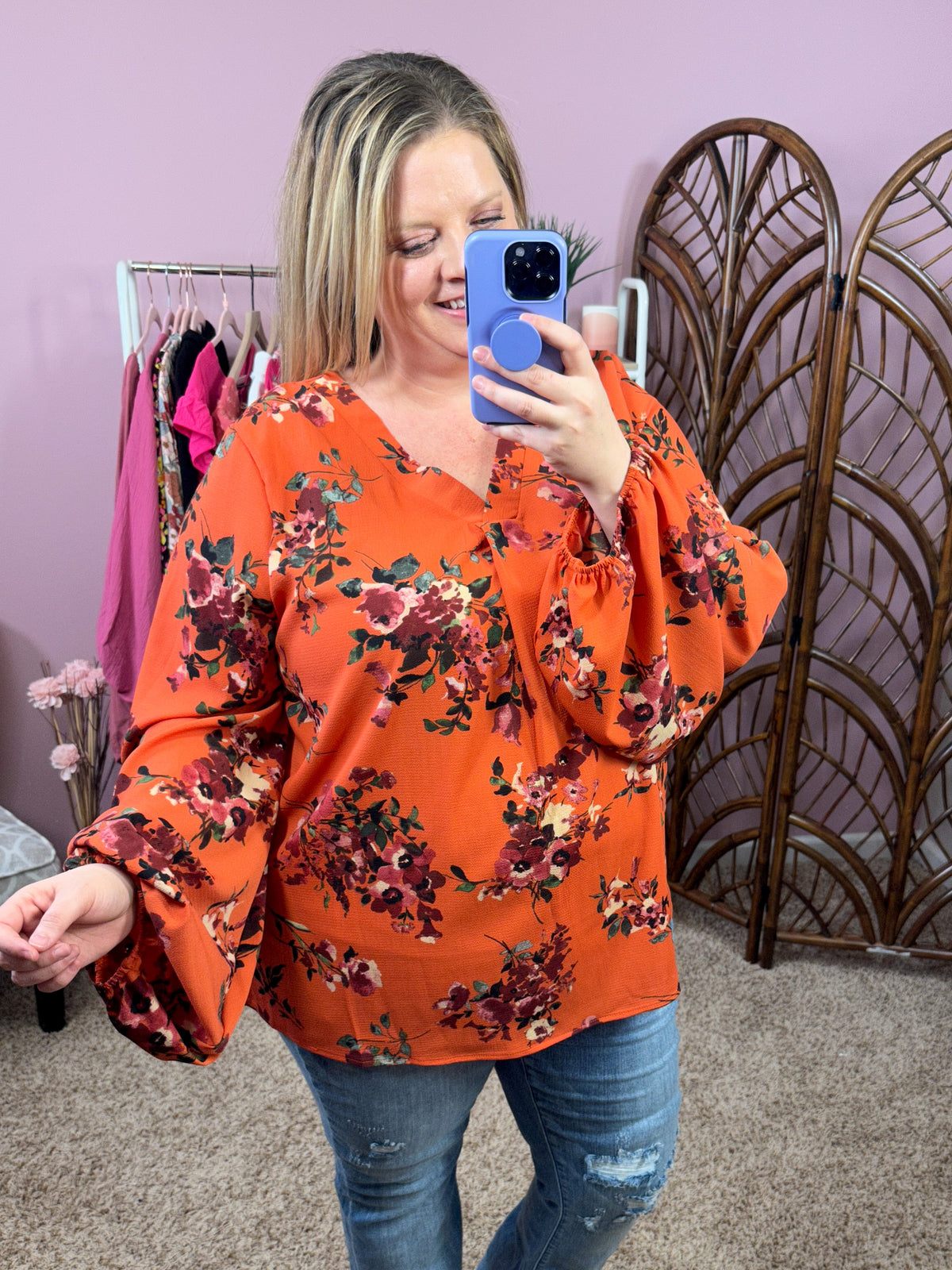 Travel the Distance Top - Coral Orange