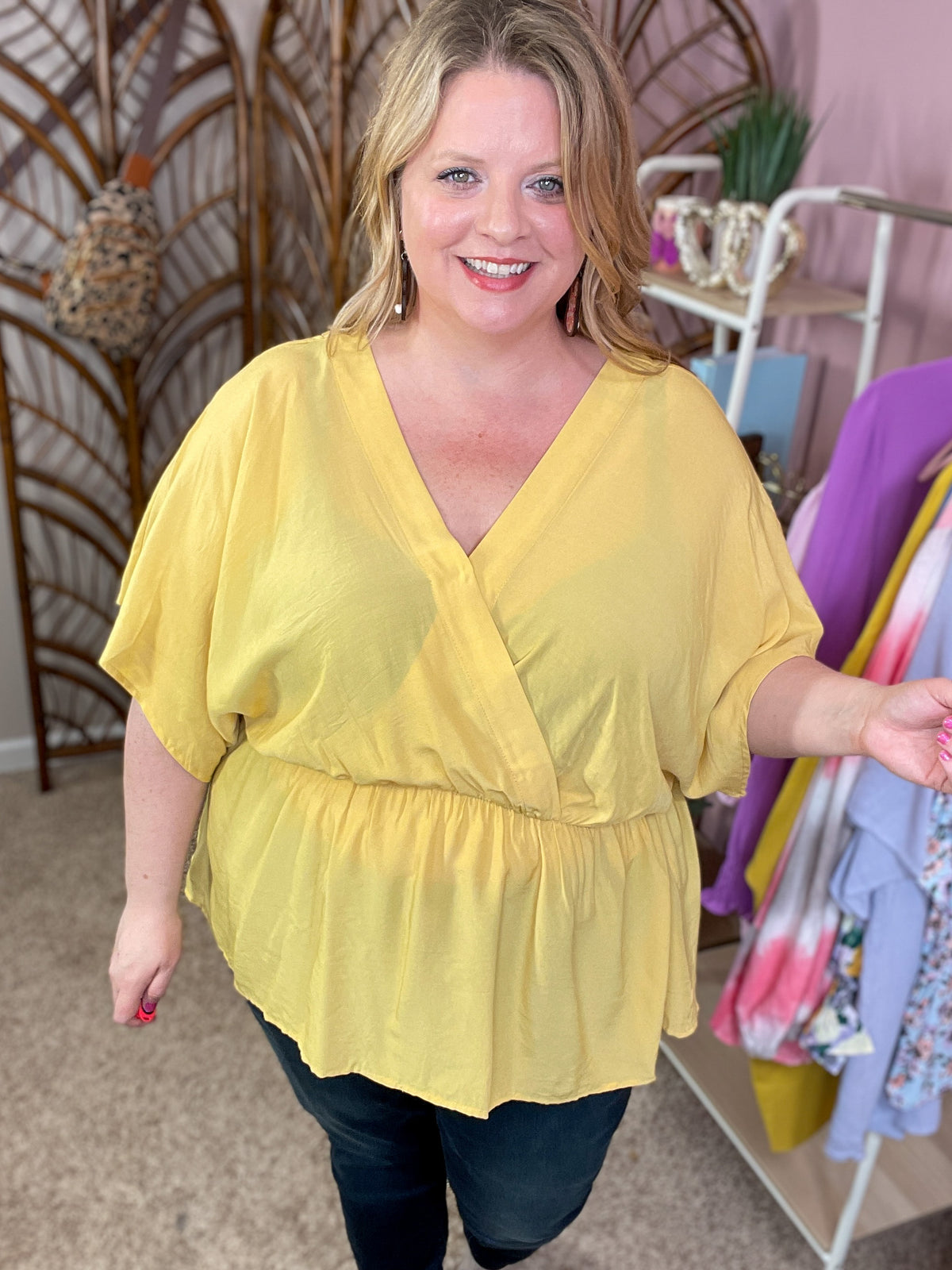 Hear All About It Peplum Top - Butter Yellow