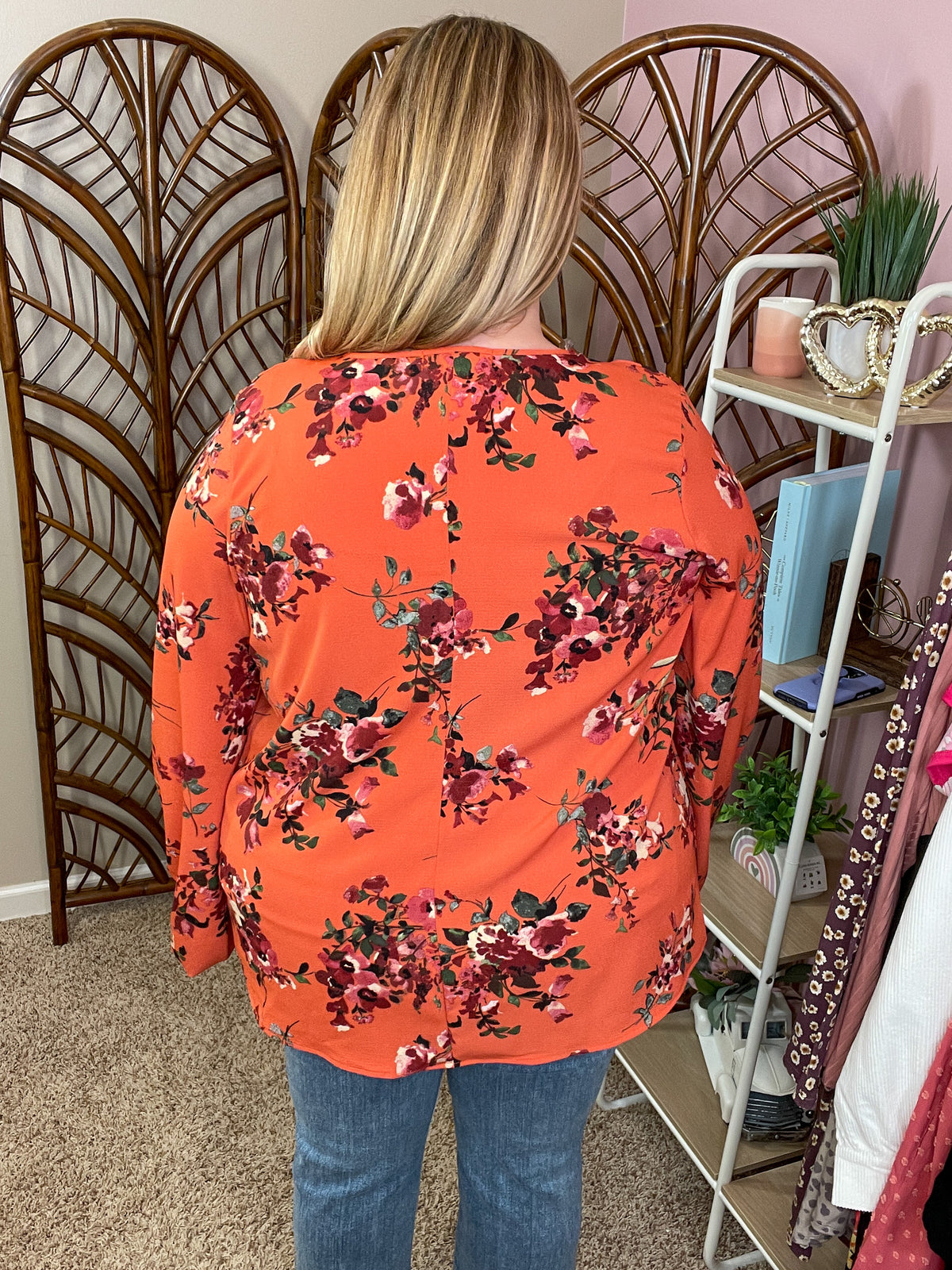 Travel the Distance Top - Coral Orange