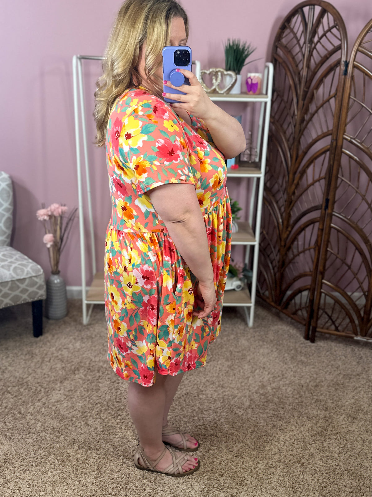 Keep Your Promise Babydoll Dress - Coral