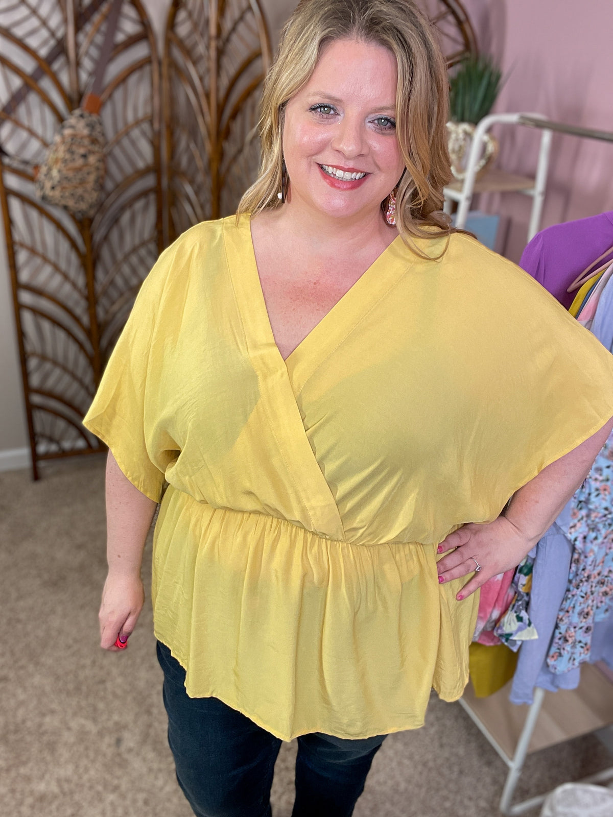 Hear All About It Peplum Top - Butter Yellow