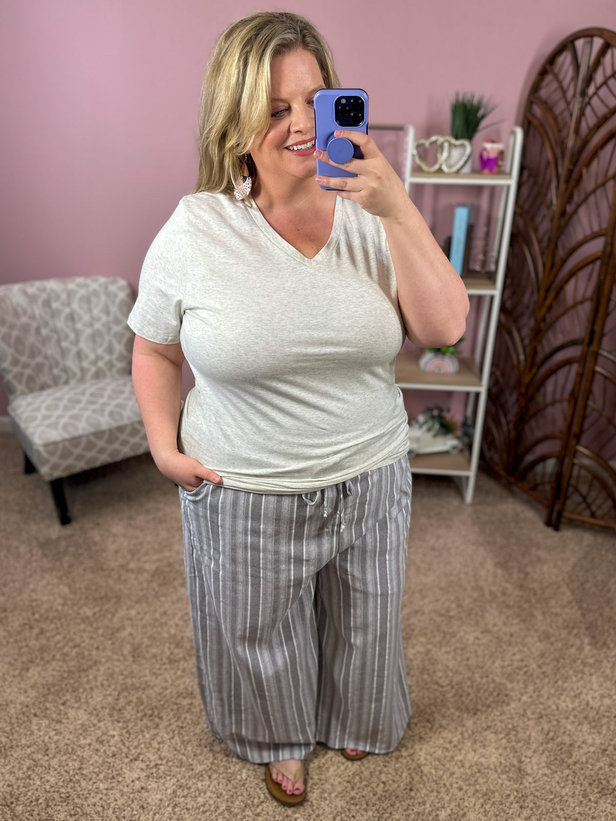 Easy Going Wide Leg Pants - Gray