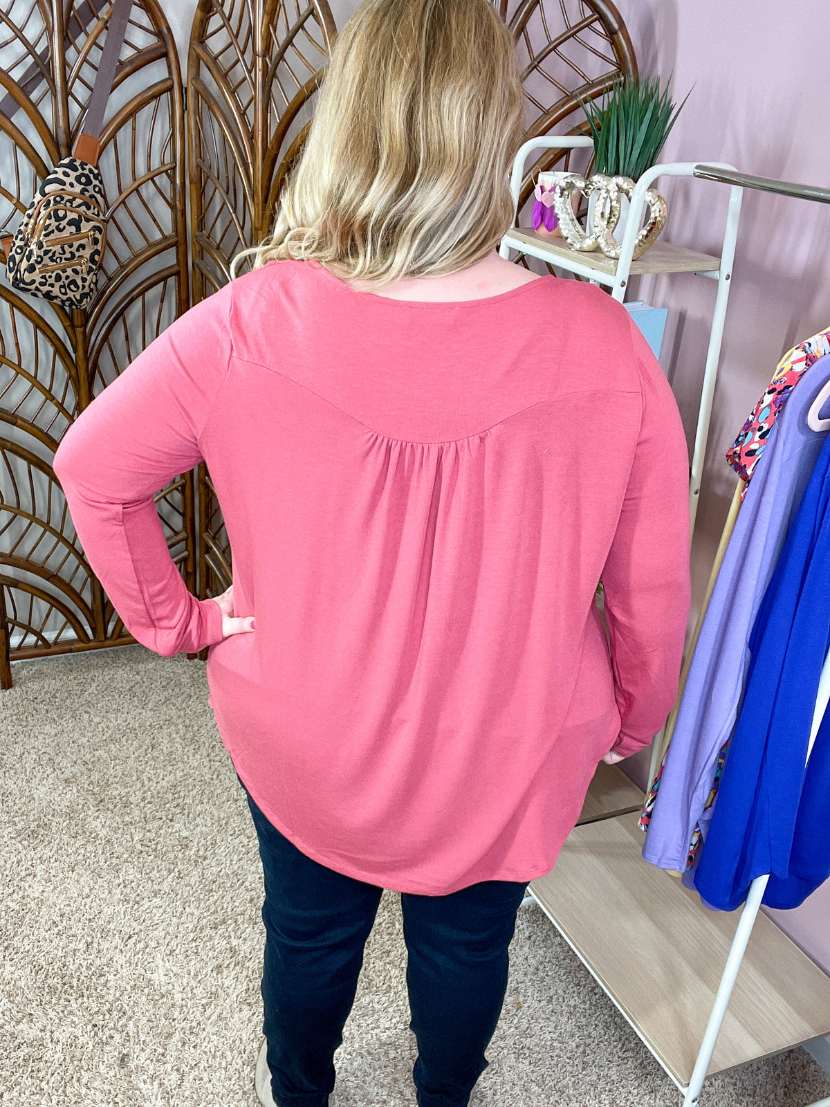 Beauty Within Button Tunic - Rose