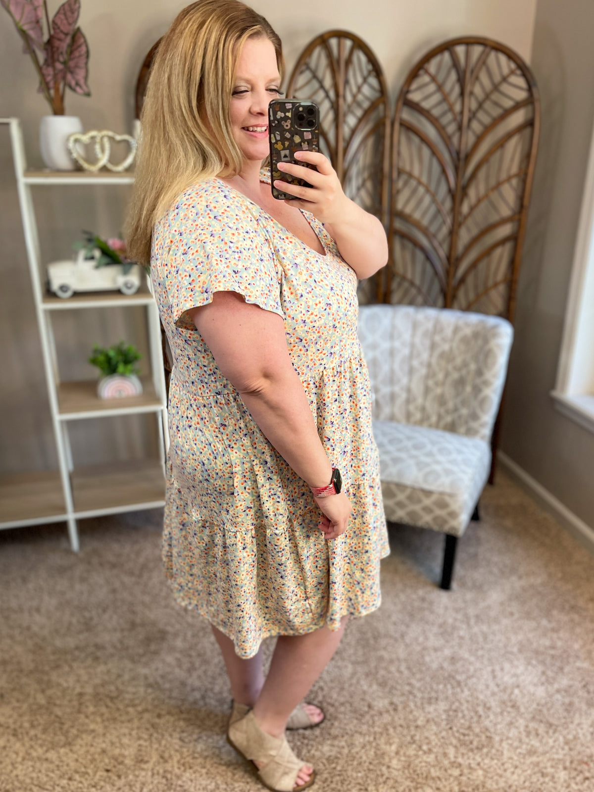 Up in the Air Tiered Dress - Sky