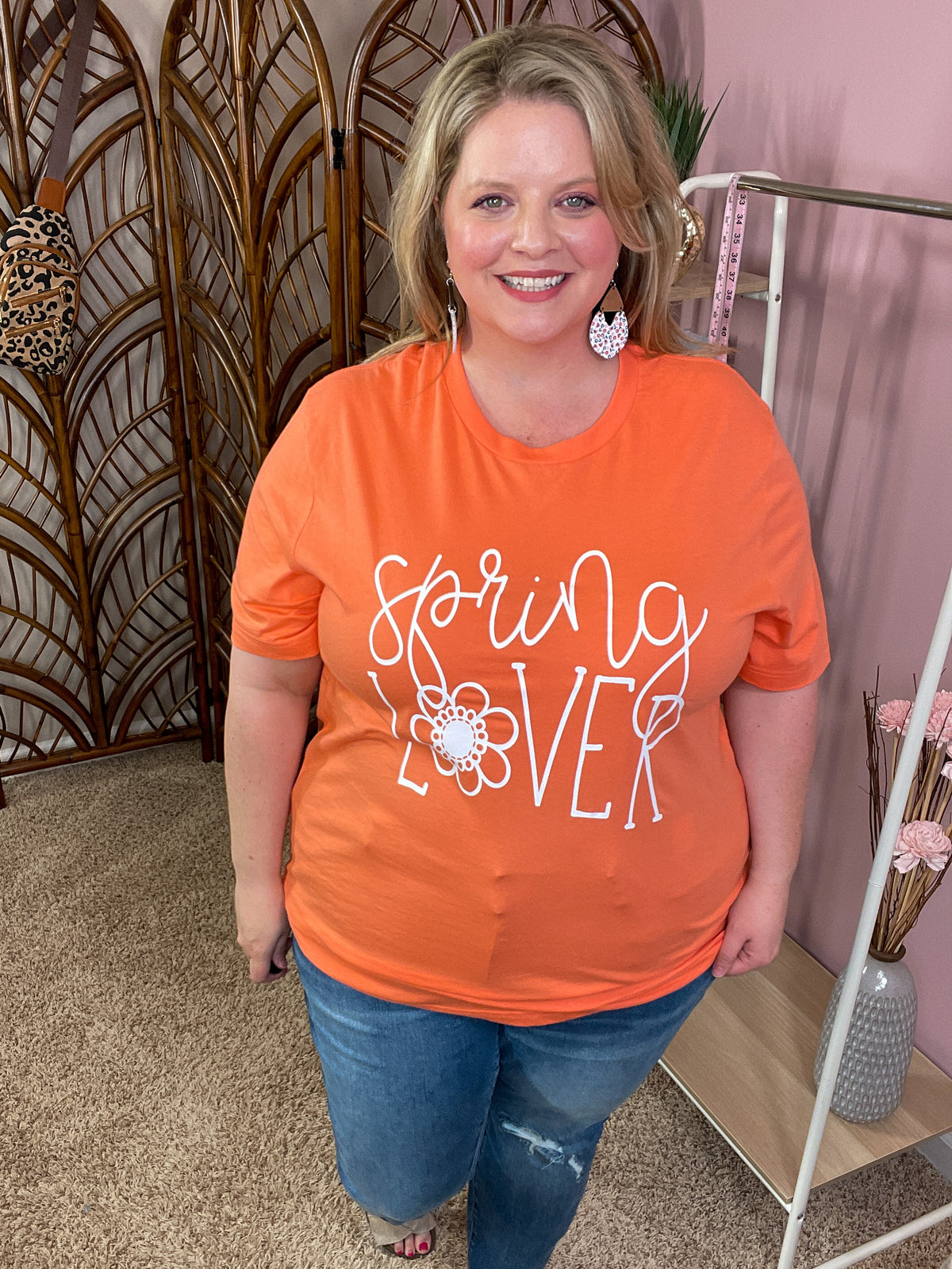 Spring Lover Graphic Tee - Coral