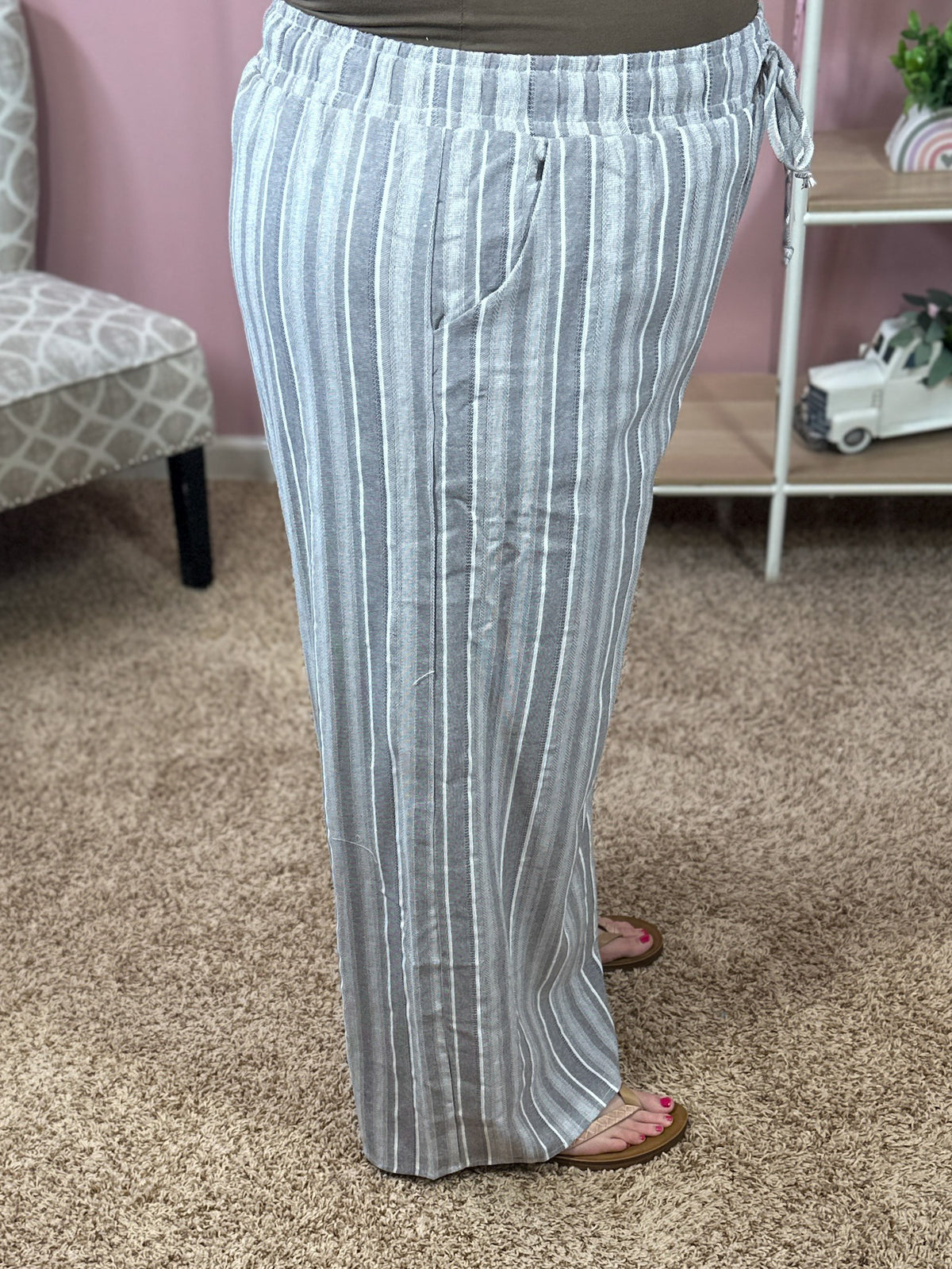 Easy Going Wide Leg Pants - Gray