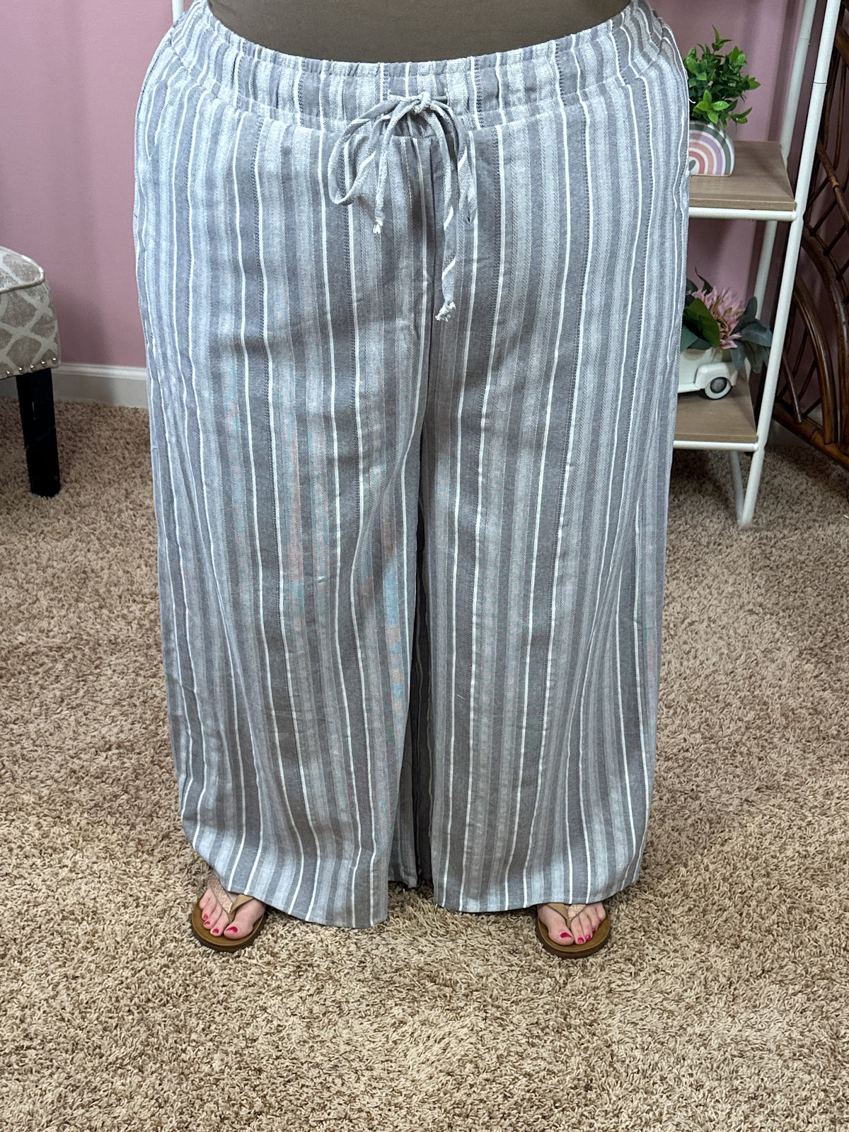 Easy Going Wide Leg Pants - Gray