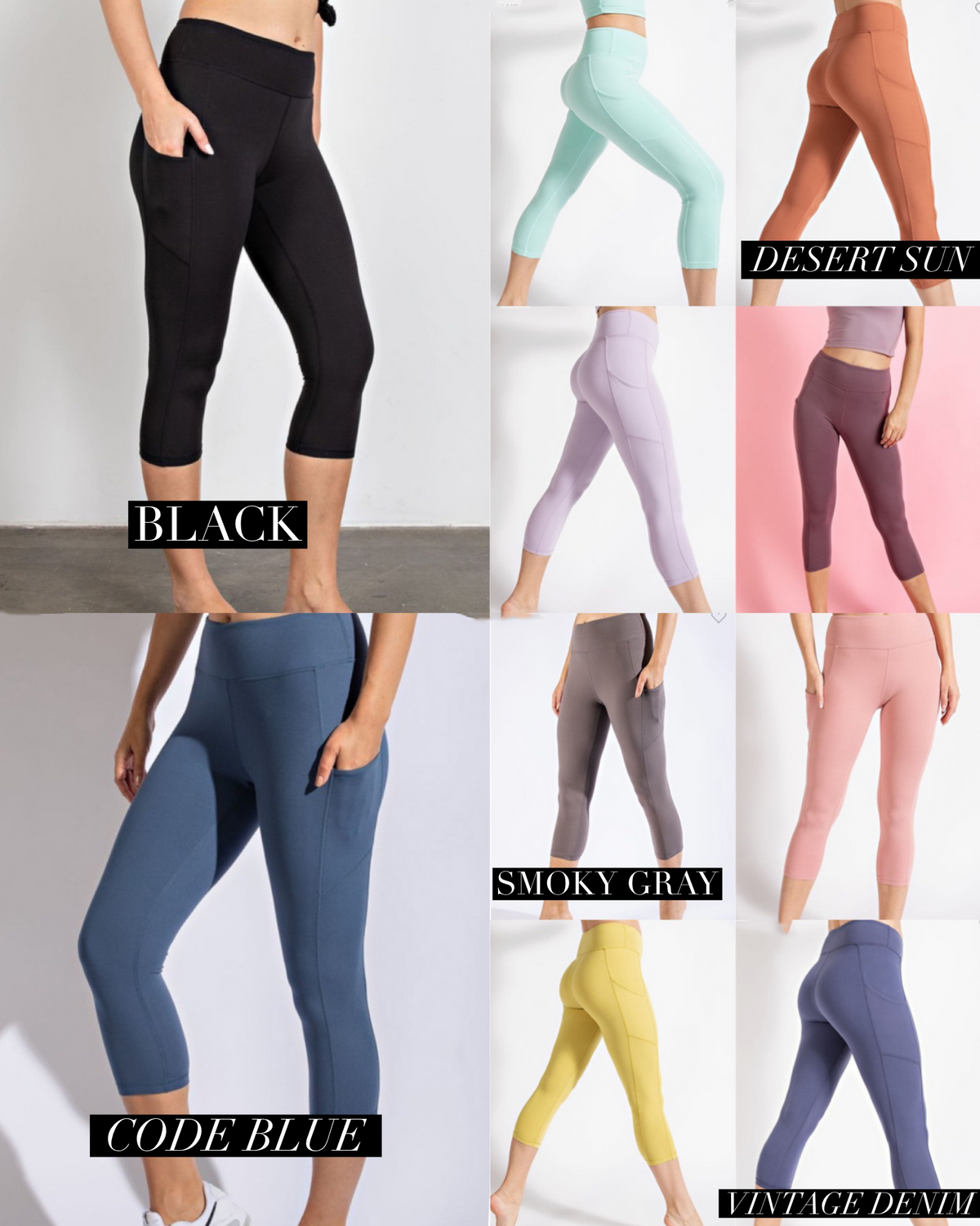 Keep it Cool Capri Leggings w/Side Pockets - Curved and Dangerous