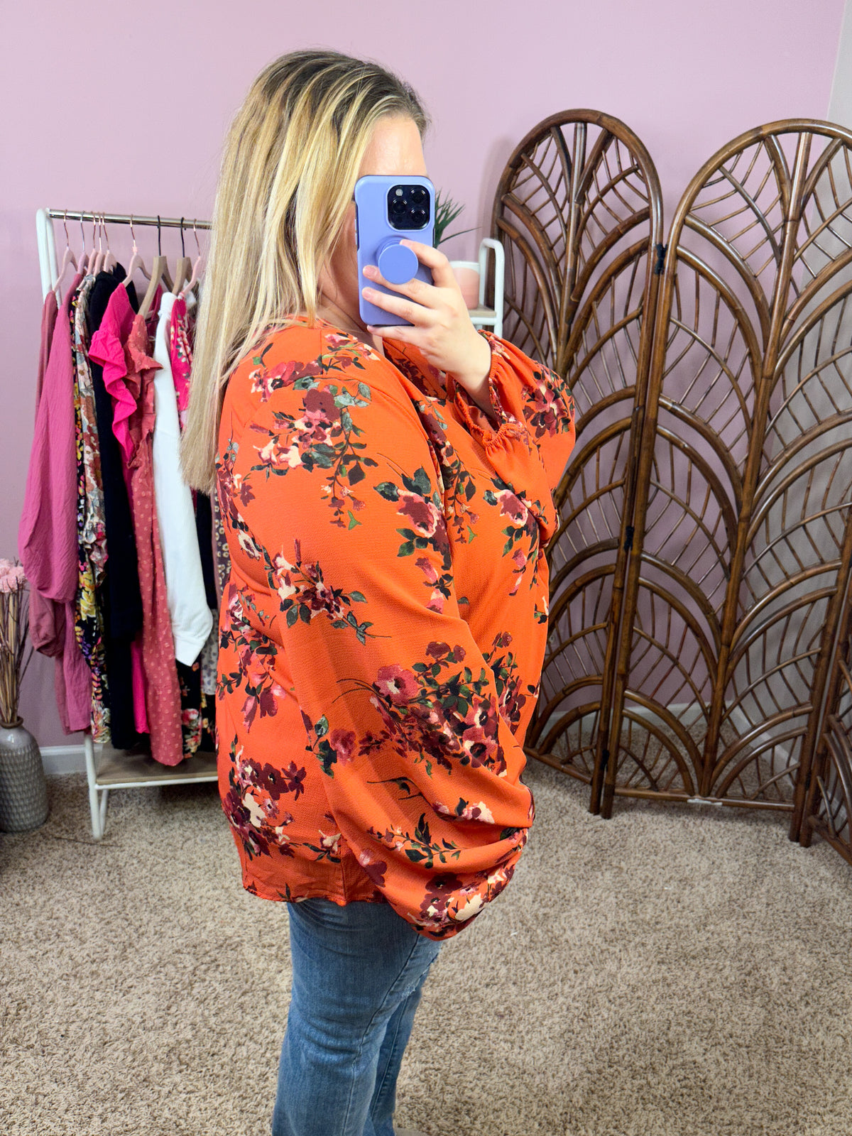Travel the Distance Top - Coral Orange
