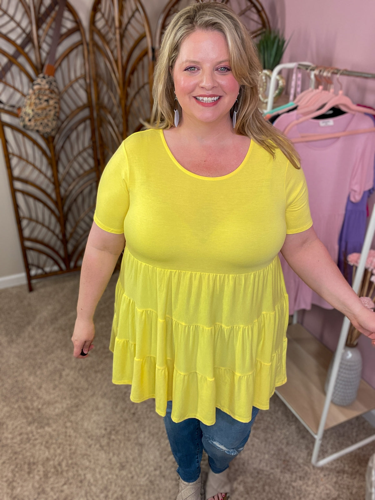 Summer Classics Tiered Top - Yellow