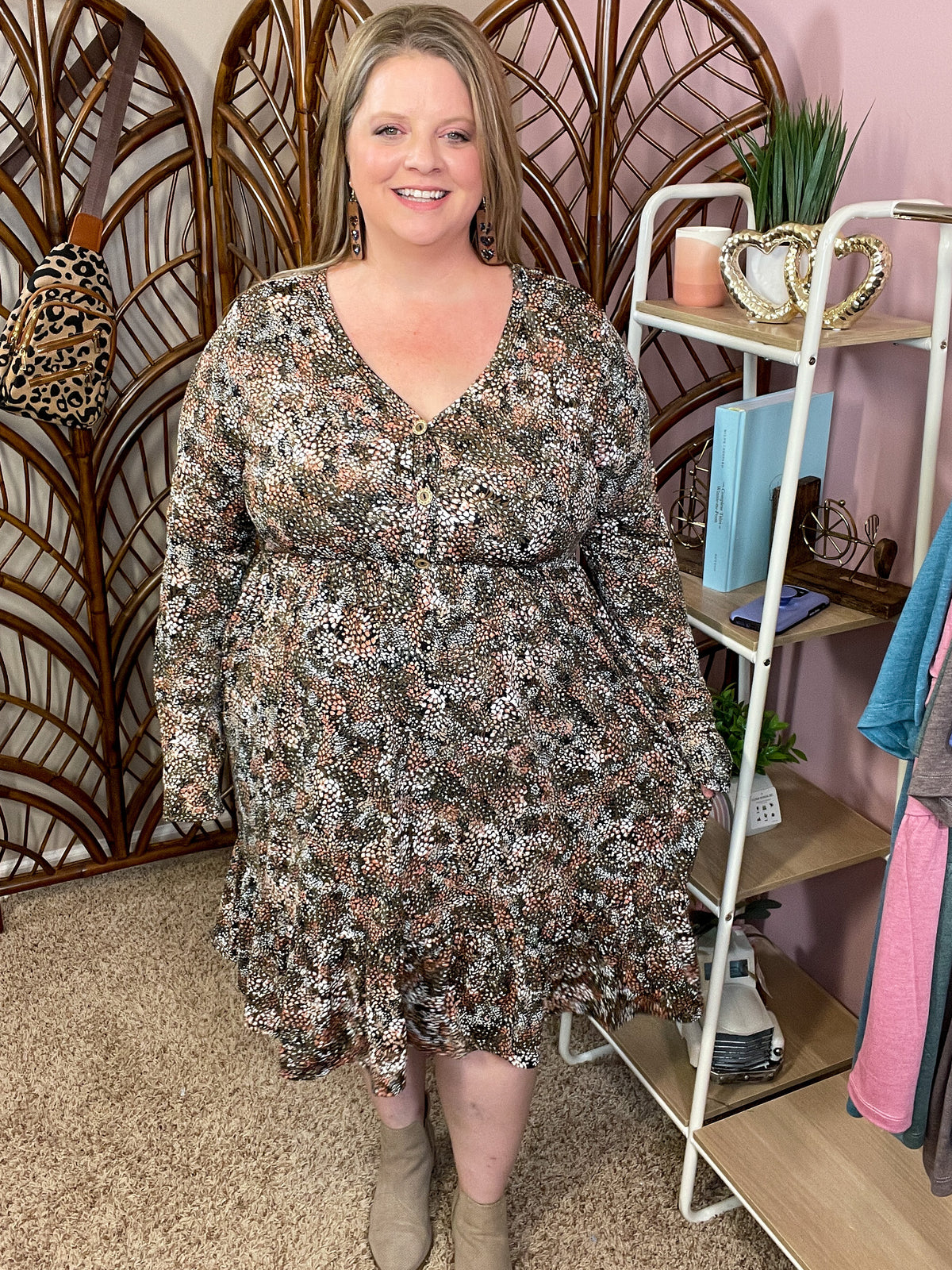 Good Times Roll Dress - Textured Floral