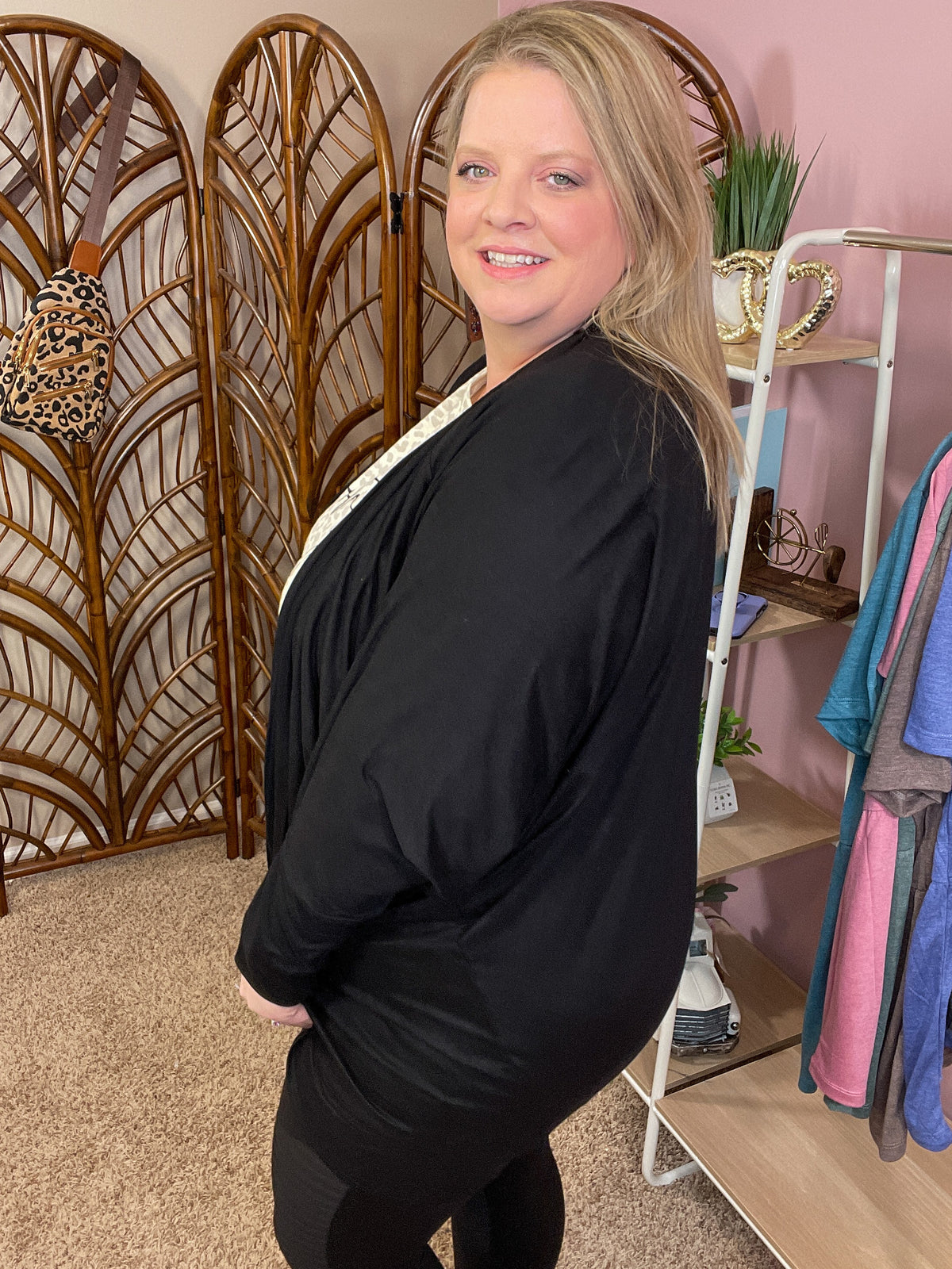 Extra Coverage Cocoon Cardigan - Black