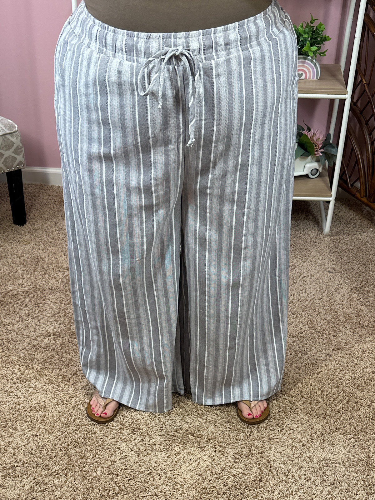 Easy Going Wide Leg Pants - Gray