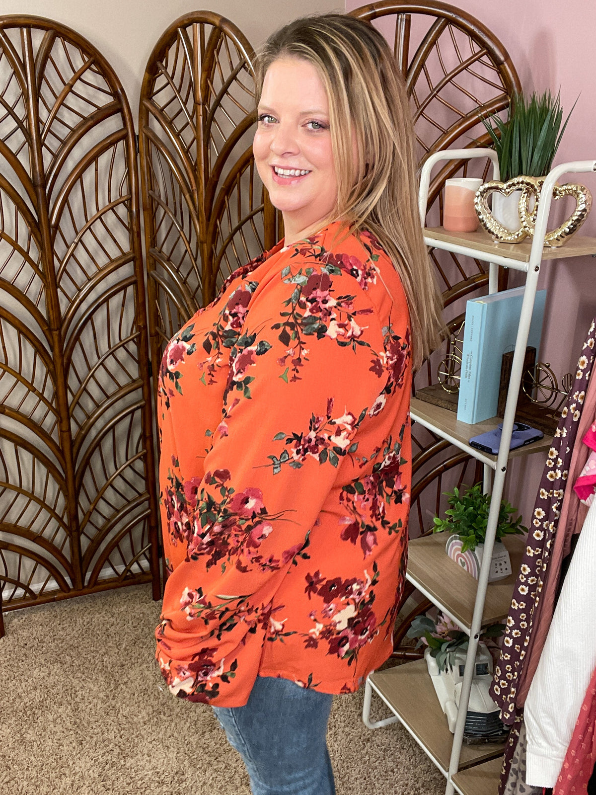 Travel the Distance Top - Coral Orange