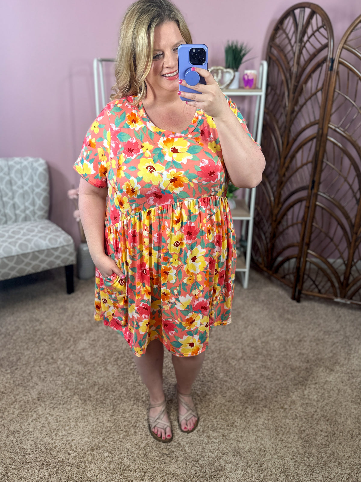 Keep Your Promise Babydoll Dress - Coral