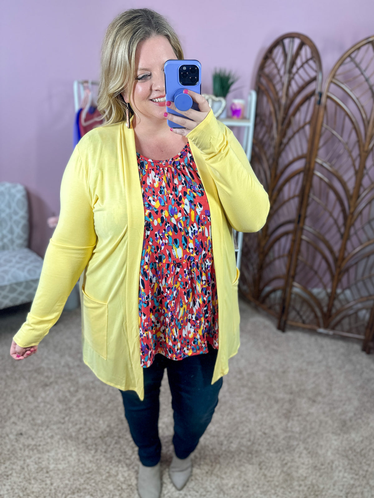 Always Perfect Long Sleeve Pocket Cardigan - Dusty Banana