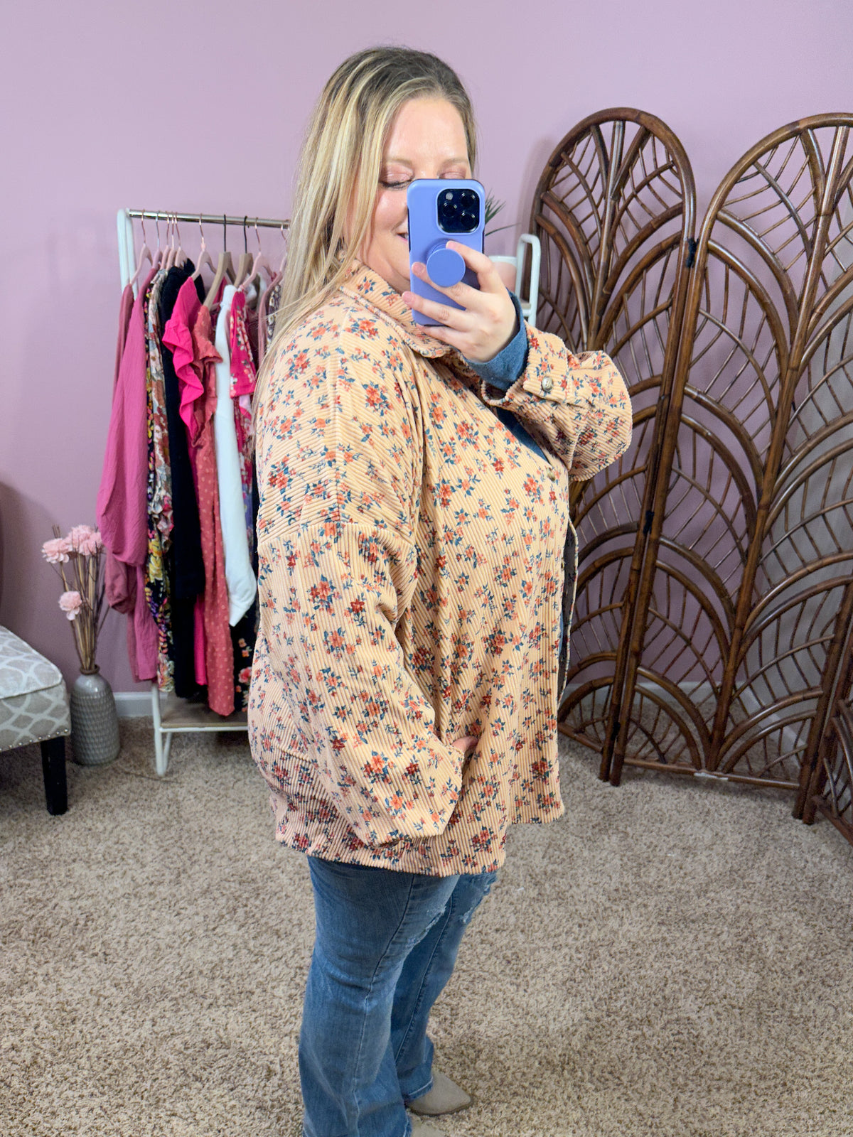 It’s a Wonder Corduroy Shacket - Floral