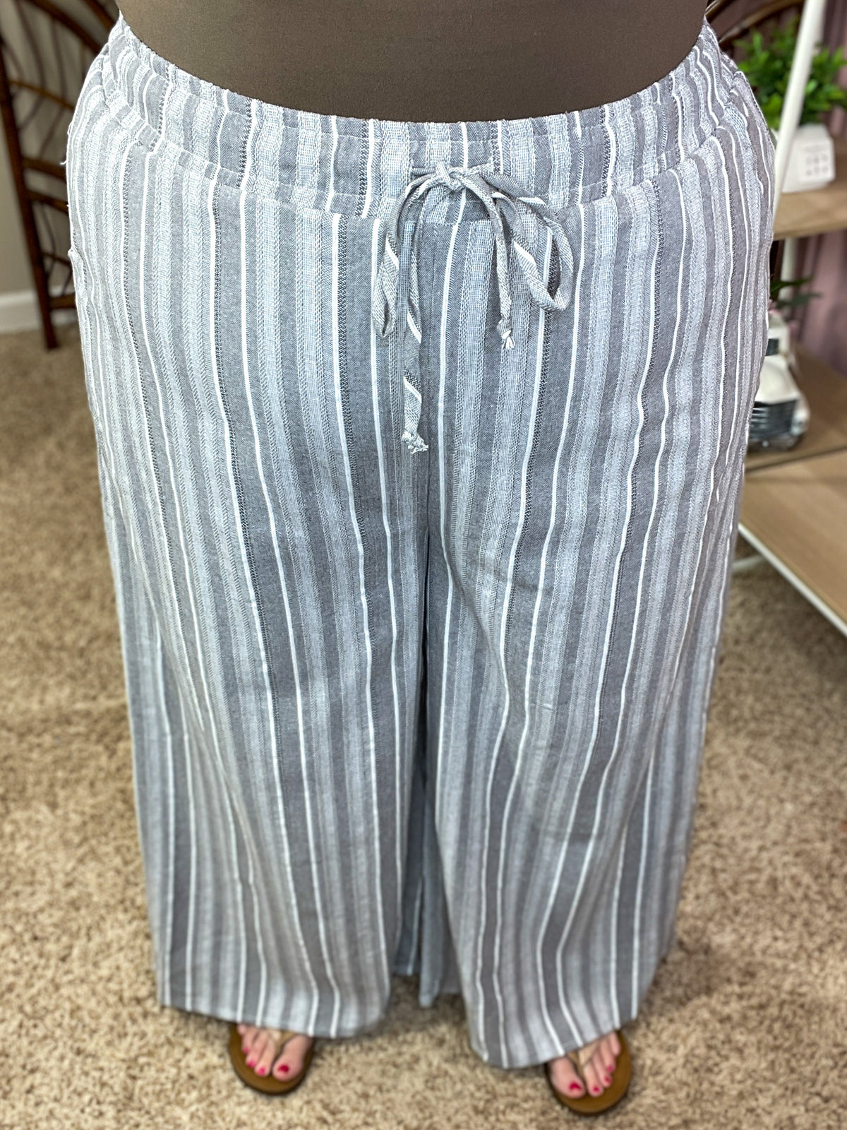 Easy Going Wide Leg Pants - Gray